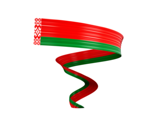 Belarus flag ribbon Spiral Shape 3d illustration