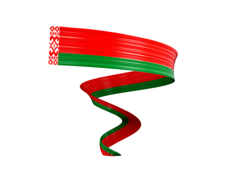 Belarus flag ribbon Spiral Shape 3d illustration