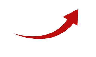 red arrow on white background