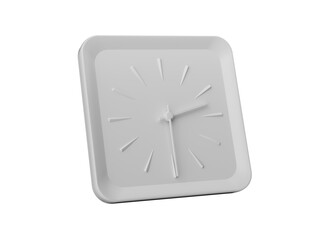 3d Simple Blue Square Wall Clock 2:30 Two Thirty Half Past 2, Soft Blue Background 3d illustration