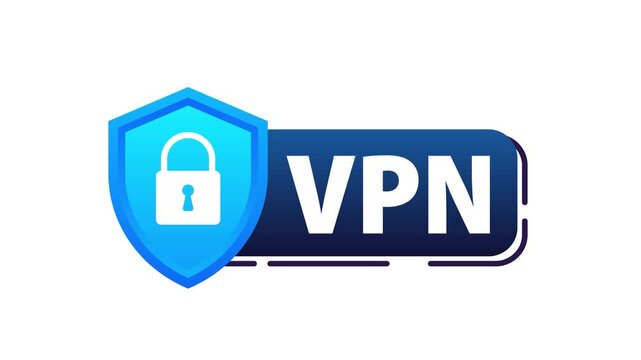 VPN shield icon with lock and green screen background