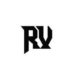 RV monogram logo design letter text name symbol monochrome logotype alphabet character simple logo