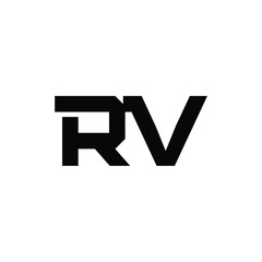 RV monogram logo design letter text name symbol monochrome logotype alphabet character simple logo
