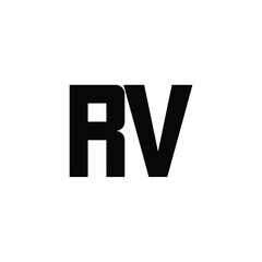RV monogram logo design letter text name symbol monochrome logotype alphabet character simple logo