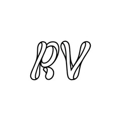 RV monogram logo design letter text name symbol monochrome logotype alphabet character simple logo