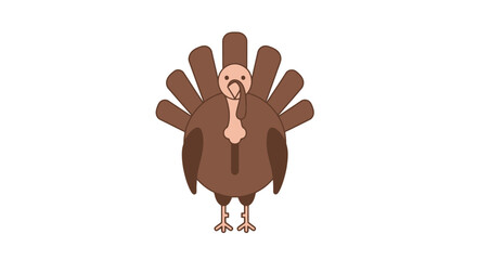 Obraz premium Cartoon Turkey Illustration for Thanksgiving Day Celebration and Seasonal Decoration, Perfect for Holiday Greeting Cards and Festive Design Projects.