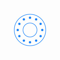 outline metal pipe illustrations flange icon sign vector