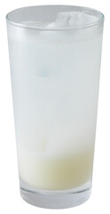 Milky Soda Cocktail with Ice in Clear Glass