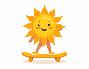 Fototapeta premium smiling sun cartoon character