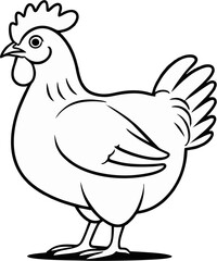 Fototapeta premium Chicken illustration suitable for farmrelated projects, menus, childrens books, educational materials, and agricultural businesses. Bright, colorful, and versatile design.