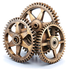 rustic gear mechanism a 3d render of interlocking