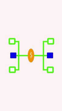 Animated finance concept showing dollar symbol and transactions vertical format. Conceptual animated graphic of financial transactions and dollar symbol exchange. Financial transactions animation.