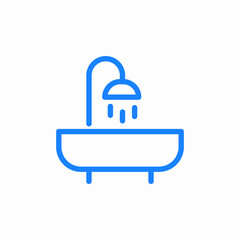 bathroom shower icon sign vector