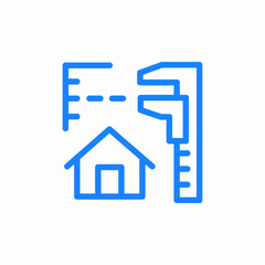 measurements layout of the house icon sign vector