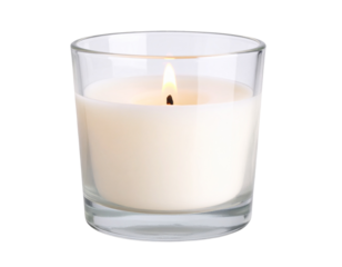 Small tea light candle isolated on transparent background PNG