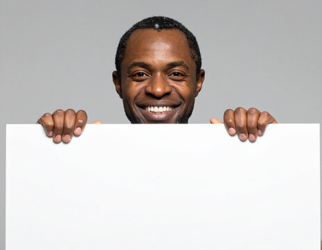 Man holding blank sign