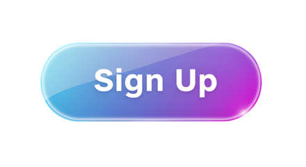 Glossy Sign Up Button with Gradient Background and Transparent Background