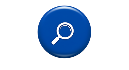 Blue Search Icon Magnifying Glass for Website UI Design