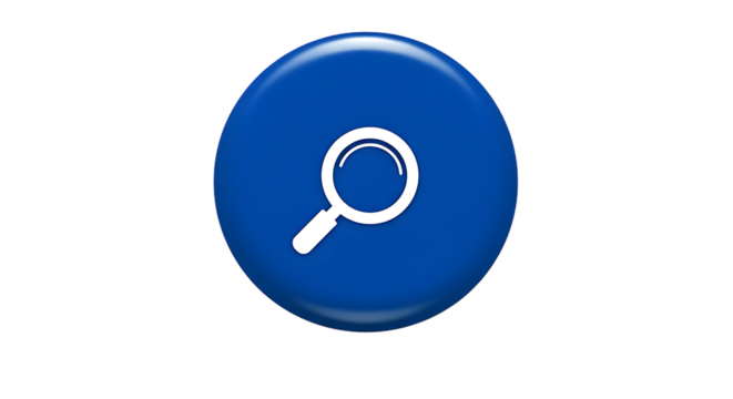 Blue Search Icon Magnifying Glass for Website UI Design