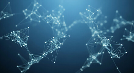 Obraz premium Abstract network of interconnected white dots and lines, creating a sense of depth and complexity , on a white background 