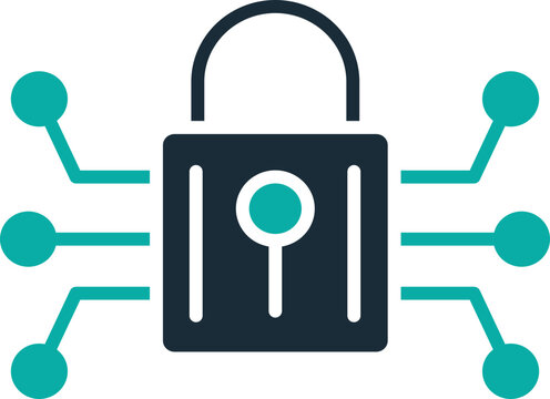 cyber security line icon, cyber security line icon &ndash; data protection, privacy, network security symbol