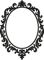 Ornate Oval Frame: An elegant and elaborately decorated oval frame, featuring intricate floral and scrollwork motifs, creates a captivating visual centerpiece.