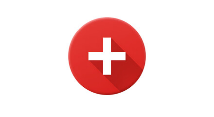 Obraz premium Red Oval with White Plus Sign Health and Medical Logo