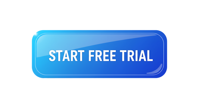 A blue start free trial button on a black background