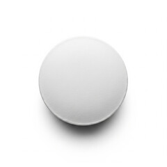Single white round pill isolated on pure white background