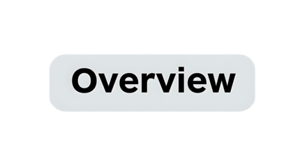 A Button Displaying the Word Overview on a Black Background