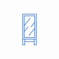 full length mirror icon sign vector