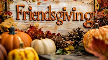 Friendsgiving Celebration with Pumpkins and Autumn Decor 4K