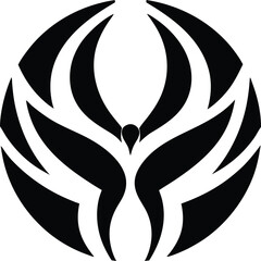 Phoenix rising geometric silhouette logo