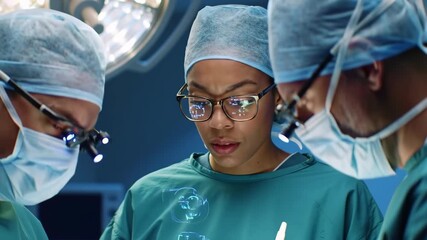 Medical Team Performing Surgery with Augmented Reality Technology - Powered by Adobe
