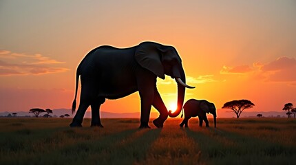 Fototapeta premium A majestic silhouette of an animals Created with Generative AI technology
