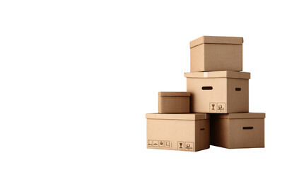 Moving boxes stacked for relocation shipping delivery storage
