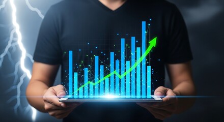 Growth Chart on Tablet, Business Success