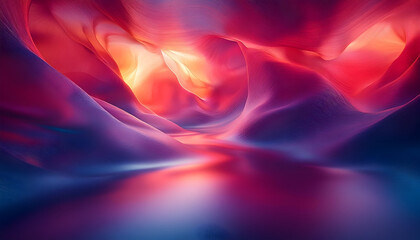 Abstract Crimson and Indigo Wavescape: A Digital Canvas