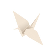 Origami Paper Crane Isolated on Transparent Background Symbol of Peace and Hope PNG
