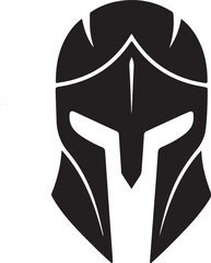 Black and white spartan helmet logo symbolizing strength and warrior spirit
