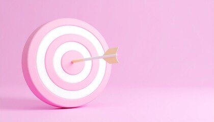 Pink target with arrow