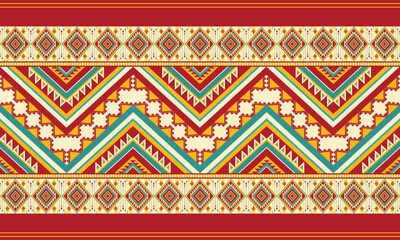 A bold modern tribal geometric pattern with symmetrical shapes and vibrant color contrasts. Perfect for textiles, fashion, and boho-inspired design.