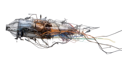 computer cables isolated on white background