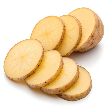 a sliced potatoes isolated