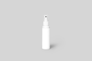 spray bottle on gray background