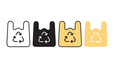 Recycling Plastic Bags Icon Set