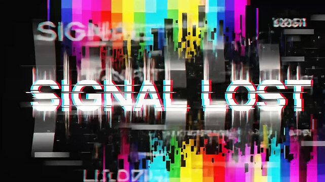 signal lost glitch effect abstract digital display