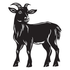 goat head Vector, goat vector illustration, goat head emblem design, Goat silhouette