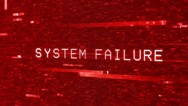 system failure warning red glitch screen