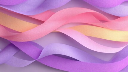 Pastel ribbons in flowing curves